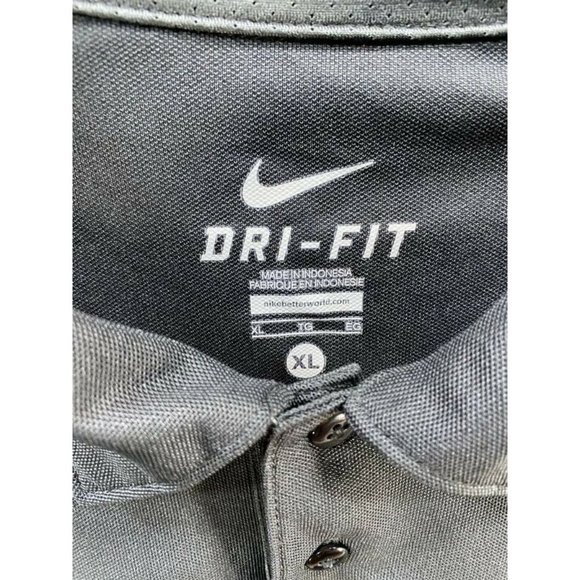 STA Nike Polo Shirt Adult XL Black Short Sleeve DRI-FIT Button Golfer Mens - Picture 5 of 9